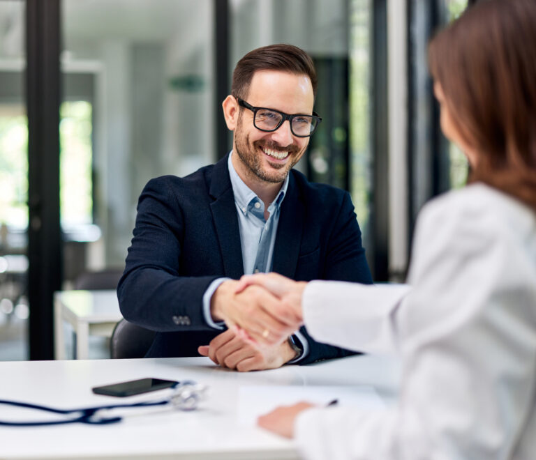 corporate executive getting a proactive health screening